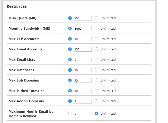 Resource limits