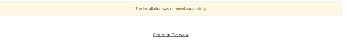 Removal complete confirmation