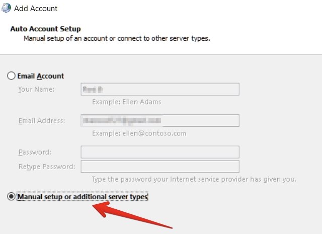 Manual Setup option