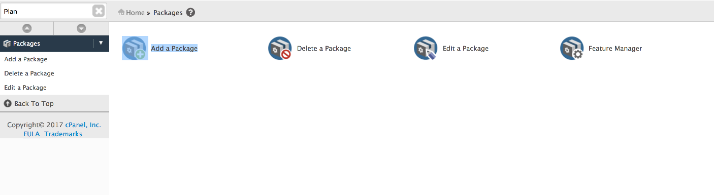 Add a Package link