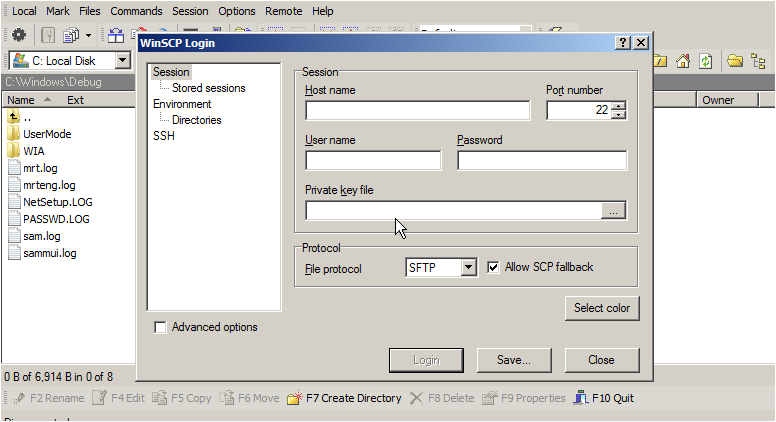 Enter the server address