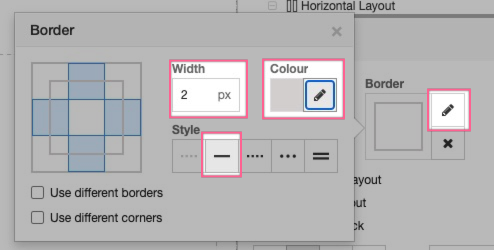 Border settings