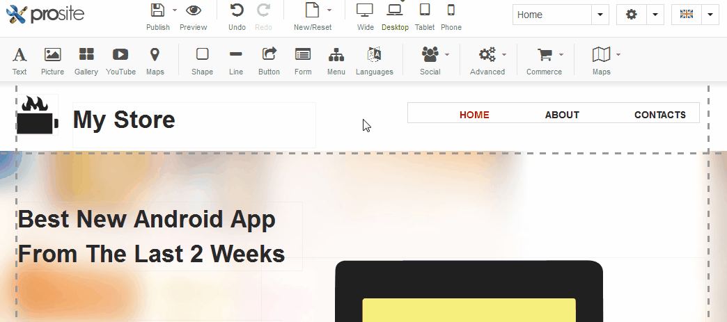 Drag and drop the Ecwid module