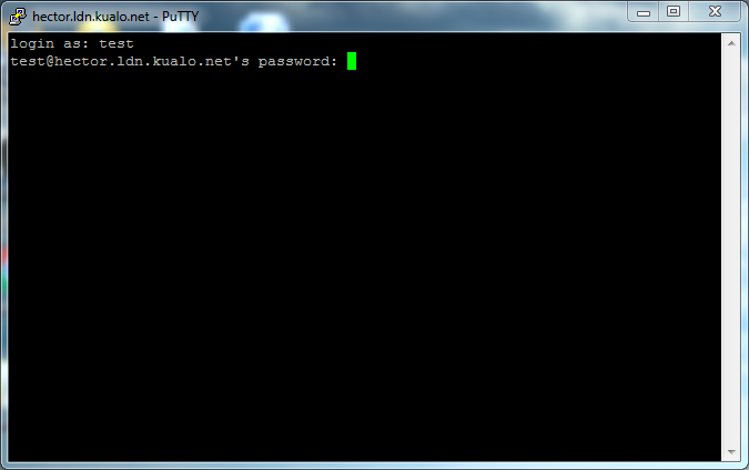 PuTTY login prompt