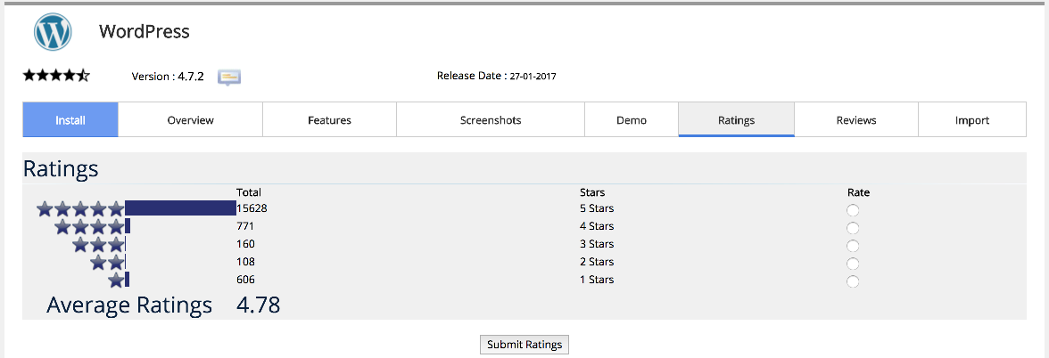 Rating count and average
