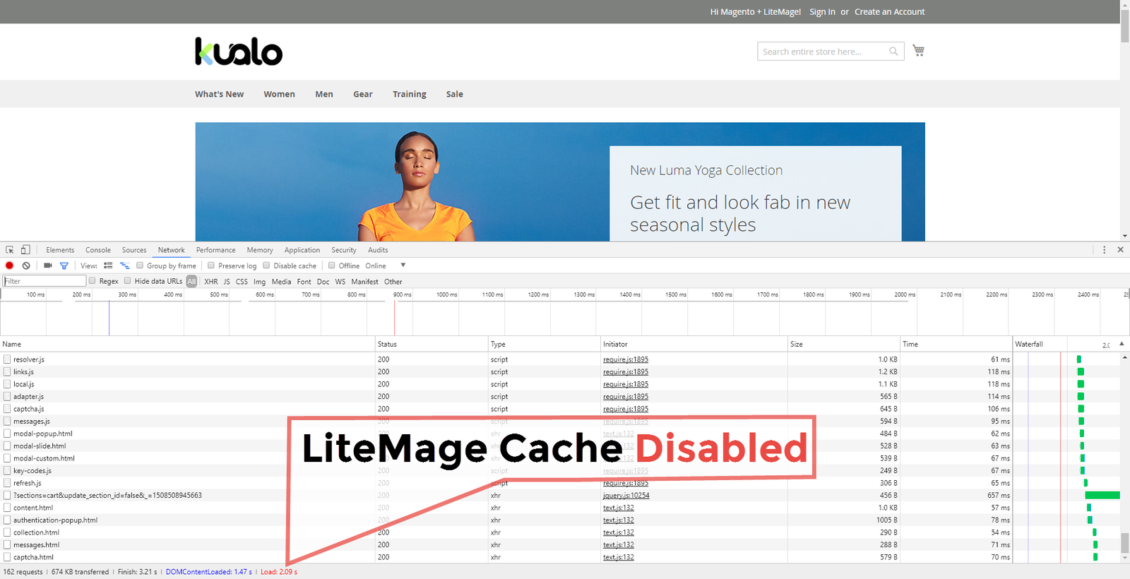 LiteMage Cache disabled - response headers