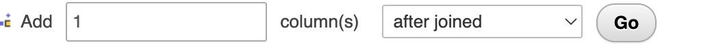 The Add column control on the Structure tab