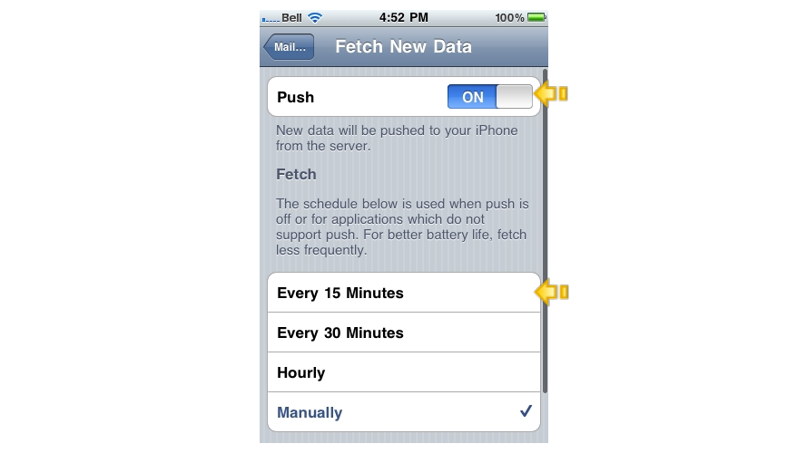Push and Fetch options