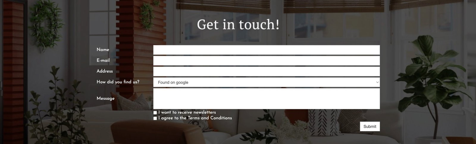 Form nested in a layout