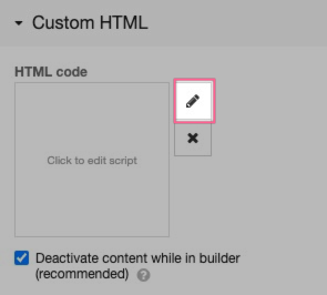 Pencil icon to edit the HTML element