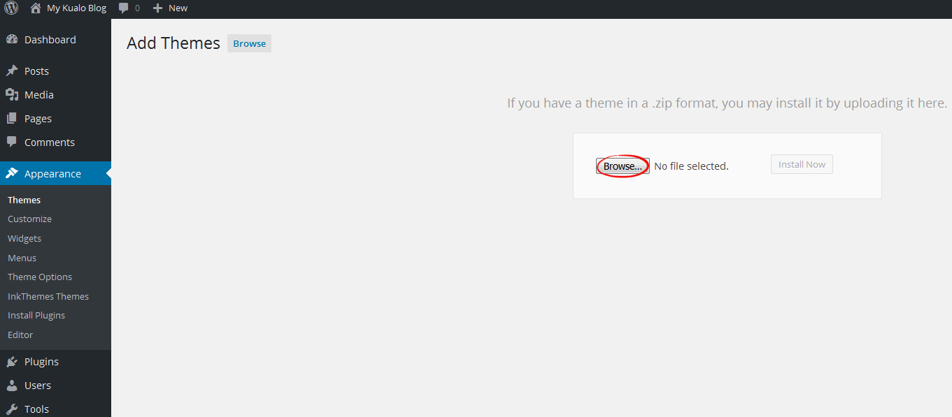 Install Now button