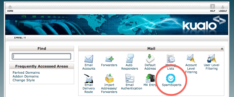SpamExperts icon in cPanel