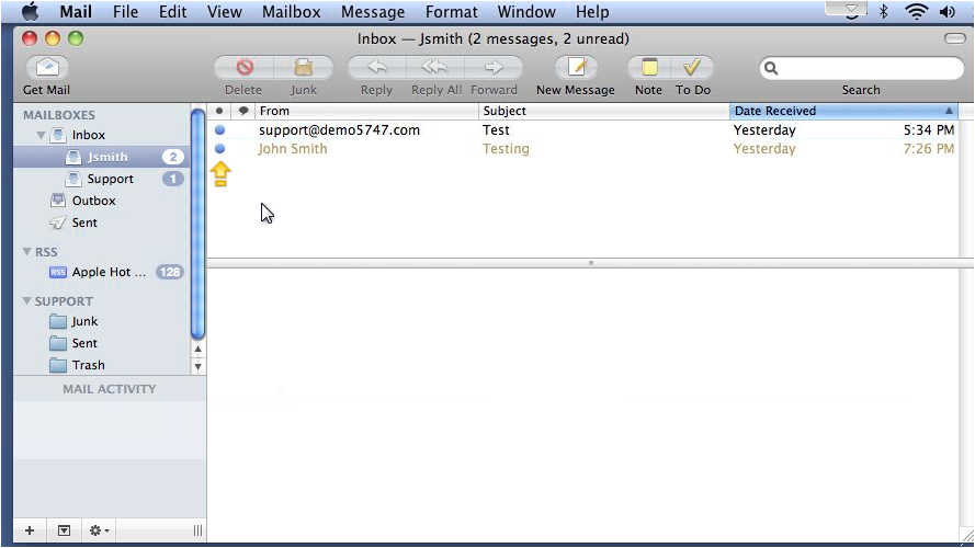 Unread message indicator