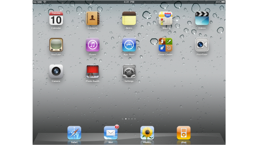 Settings icon on iPad