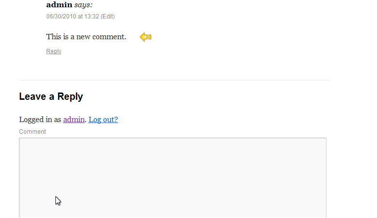 Published comment