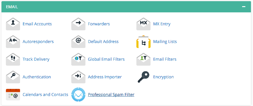 SpamExperts icon in cPanel