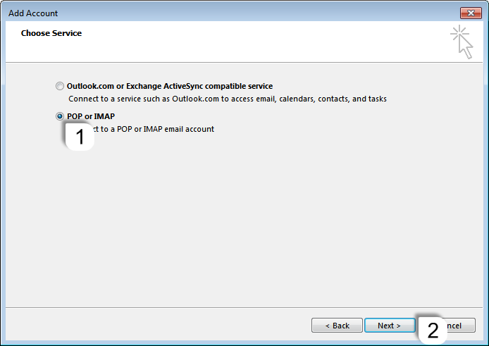 POP or IMAP option
