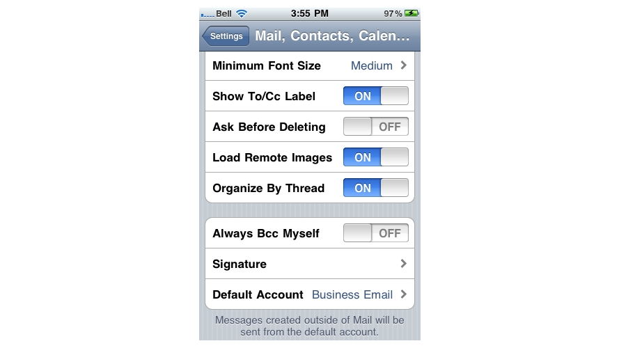 Signature option