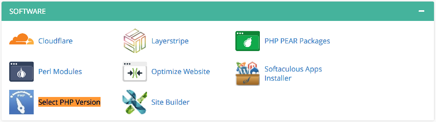 Select PHP Version in cPanel's Software section