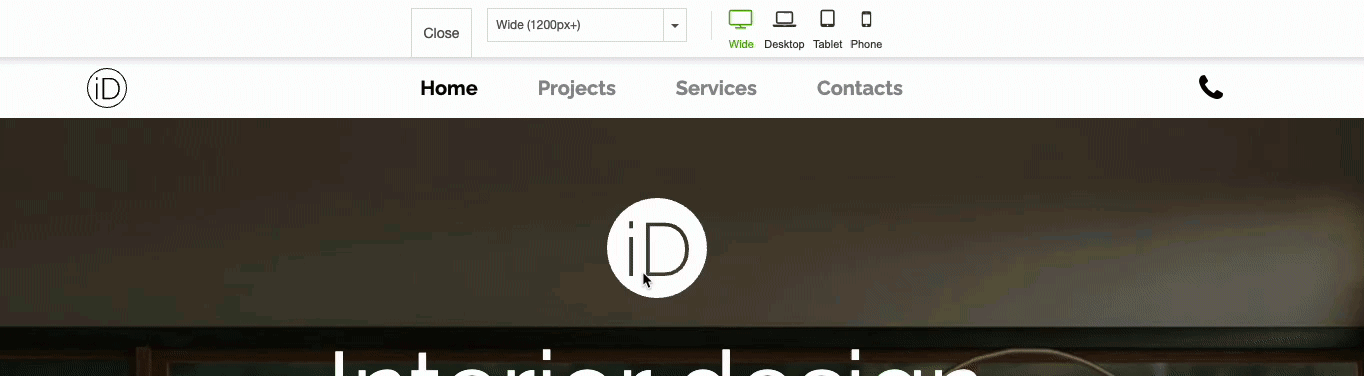 Drop-down sub-menu in preview mode