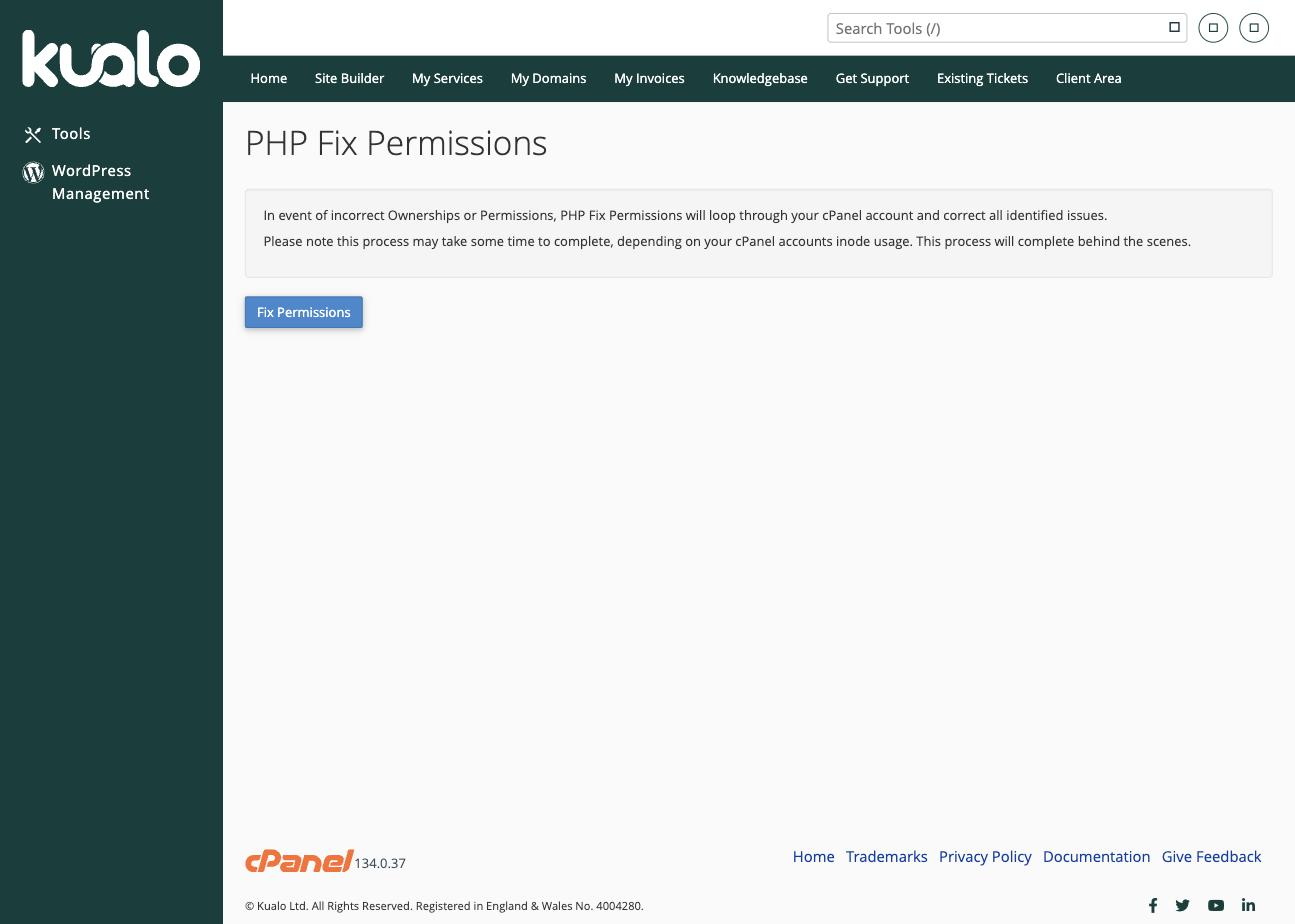 The PHP Fix Permissions tool in cPanel
