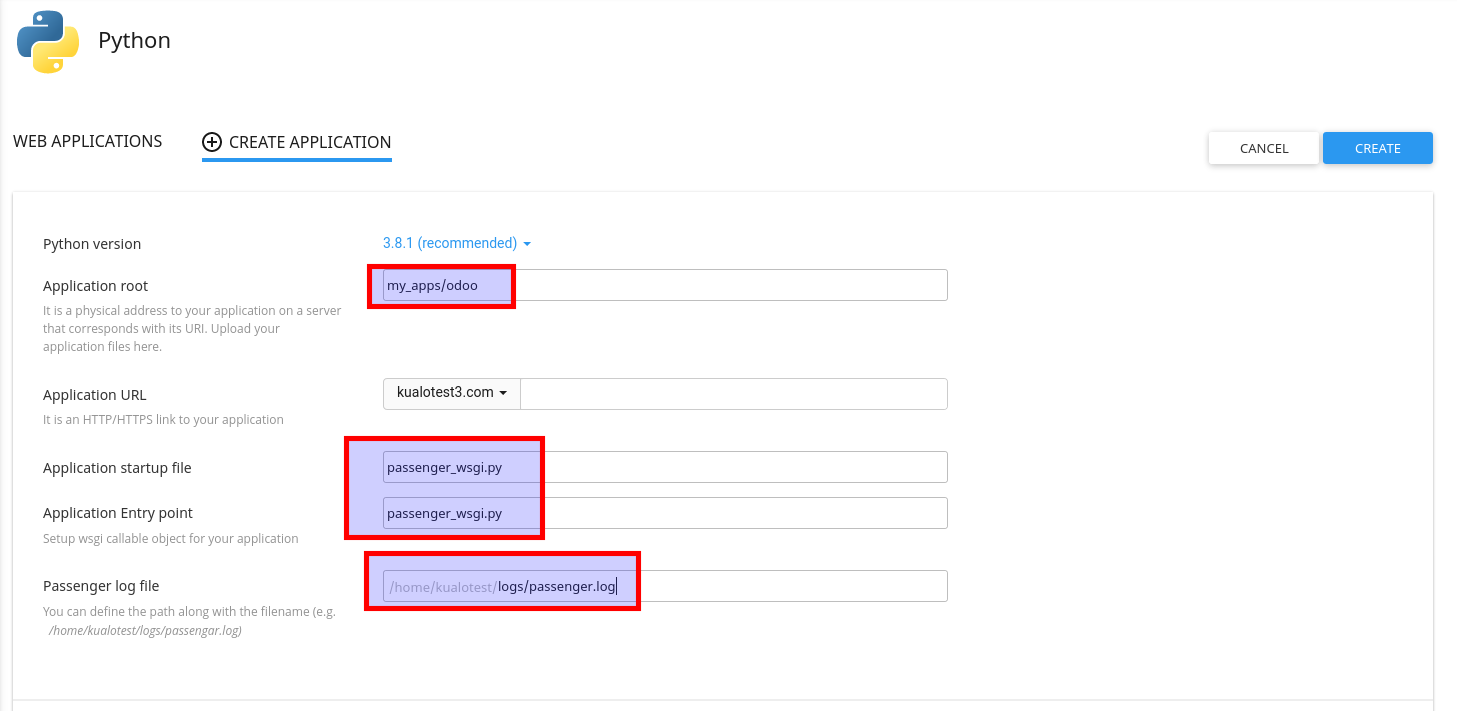 Odoo Setup WSGI