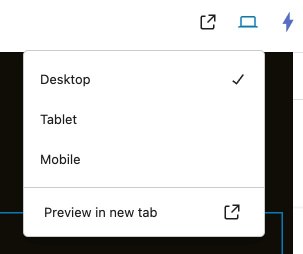 Responsive device toggle icons in the Spectra editor