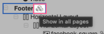 Page Structure view showing the site-wide element icon