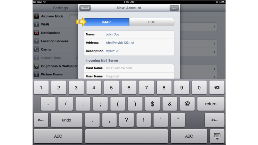 IMAP selected