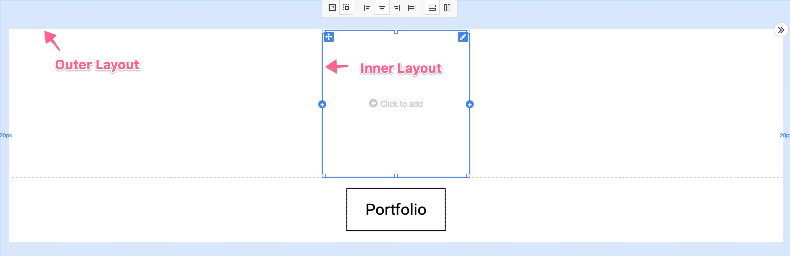 Outer layout containing inner layout