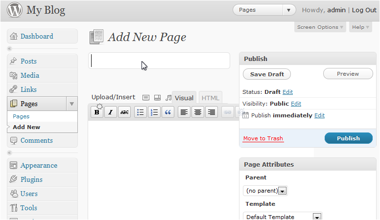 Page title field