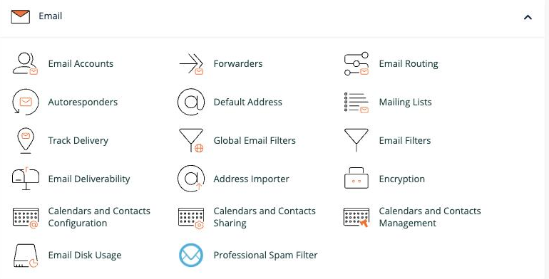 The Email section in cPanel