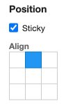 The Sticky checkbox in Layout options