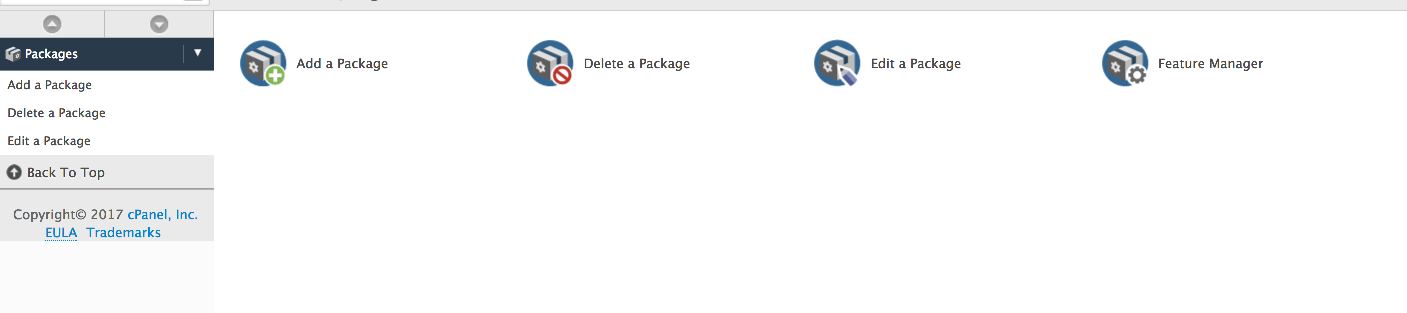 Packages menu item