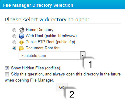 Opening the document root