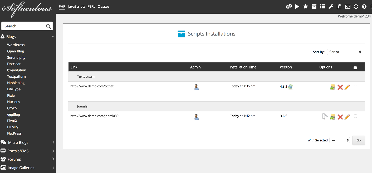 All installations view