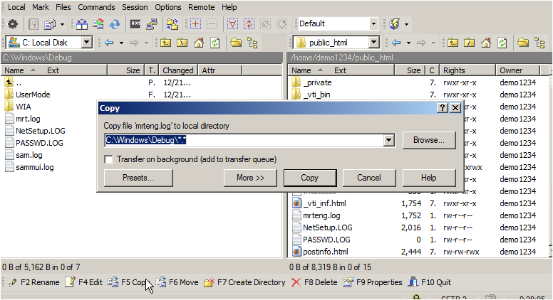 Confirm the download