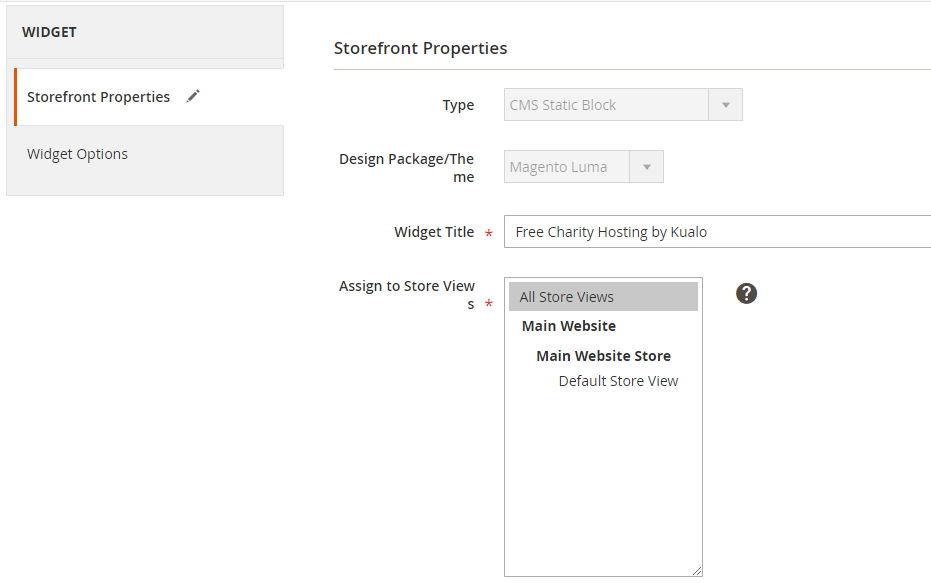 Magento Widget Layout