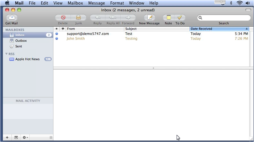 Mailbox in Apple Mail