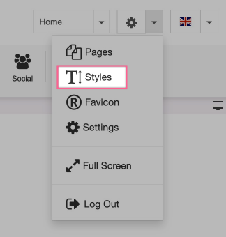 Styles tab location in the ProSite editor