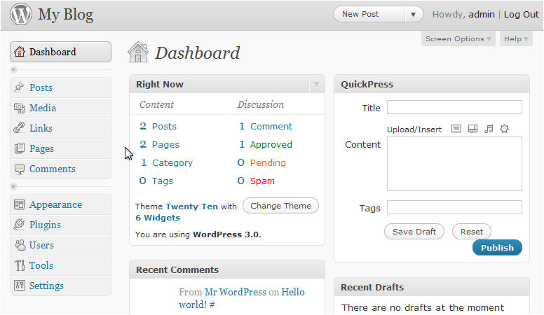 Blog post view
